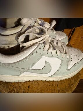 Nike Women’s Low-Top Sneakers in White and Pale Green